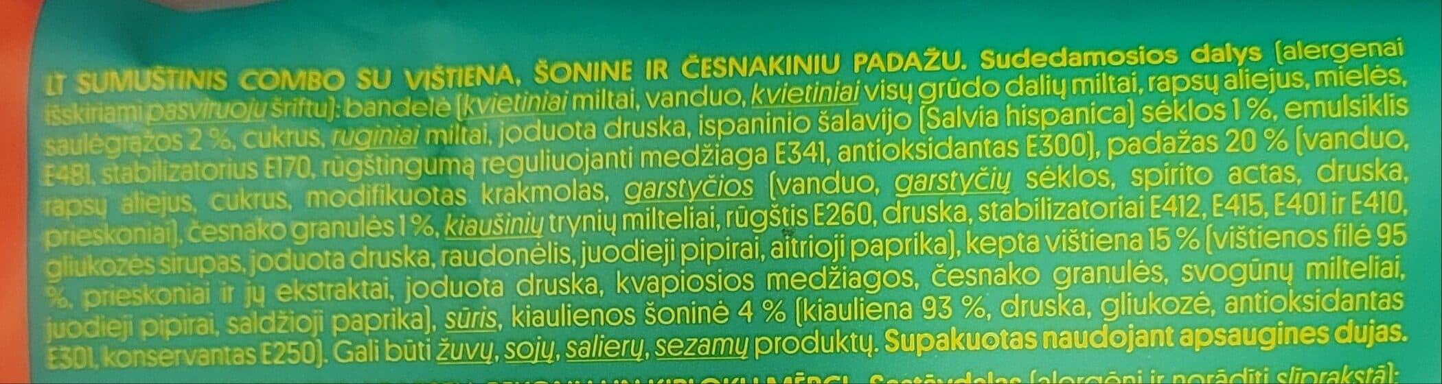 Good Food Fast Sumuštinis "Combo" Su Vištiena, Šonine Ir Česnakiniu Padažu packshot