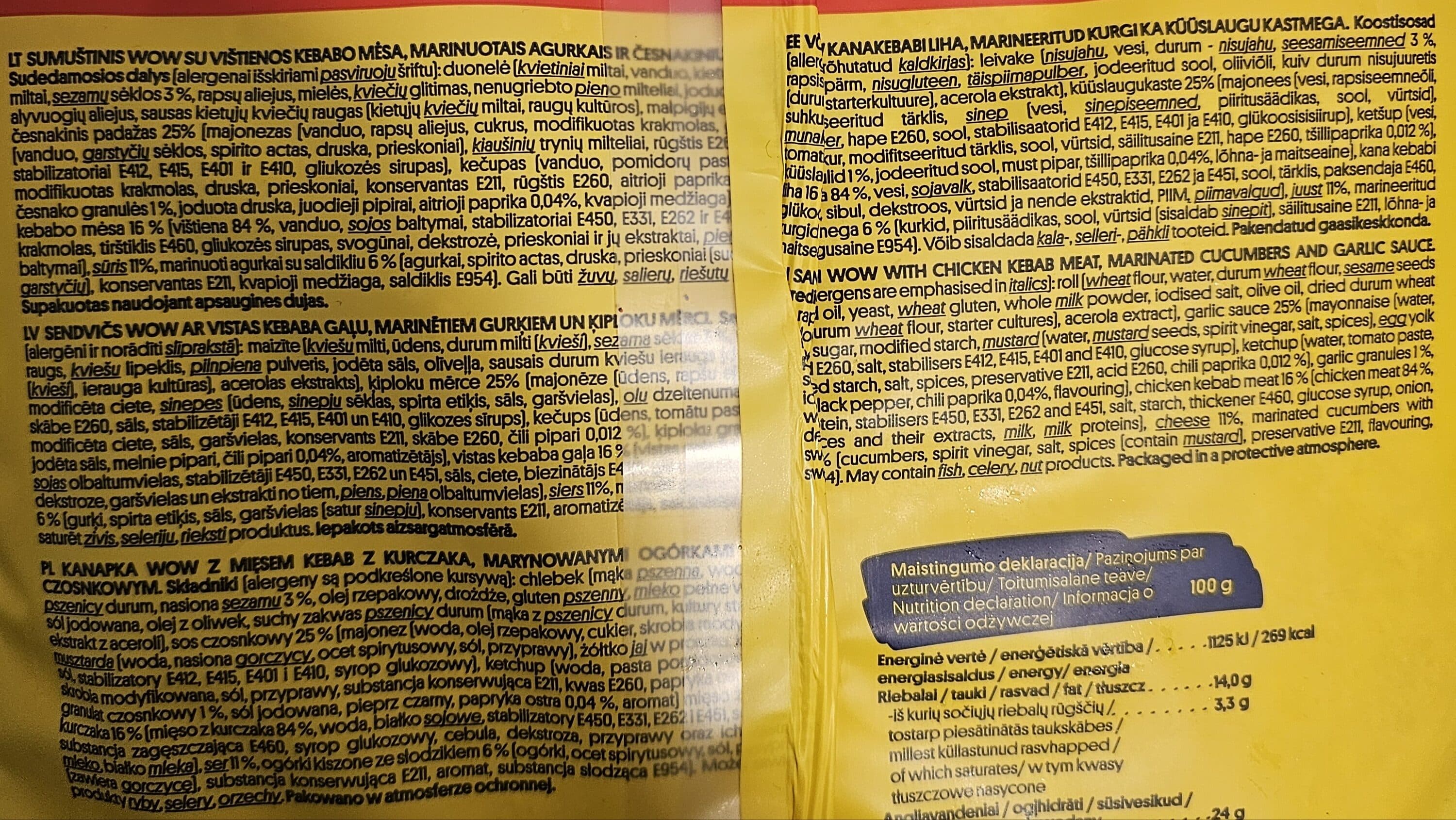 Mantinga food on foot WOW! sandwich packshot