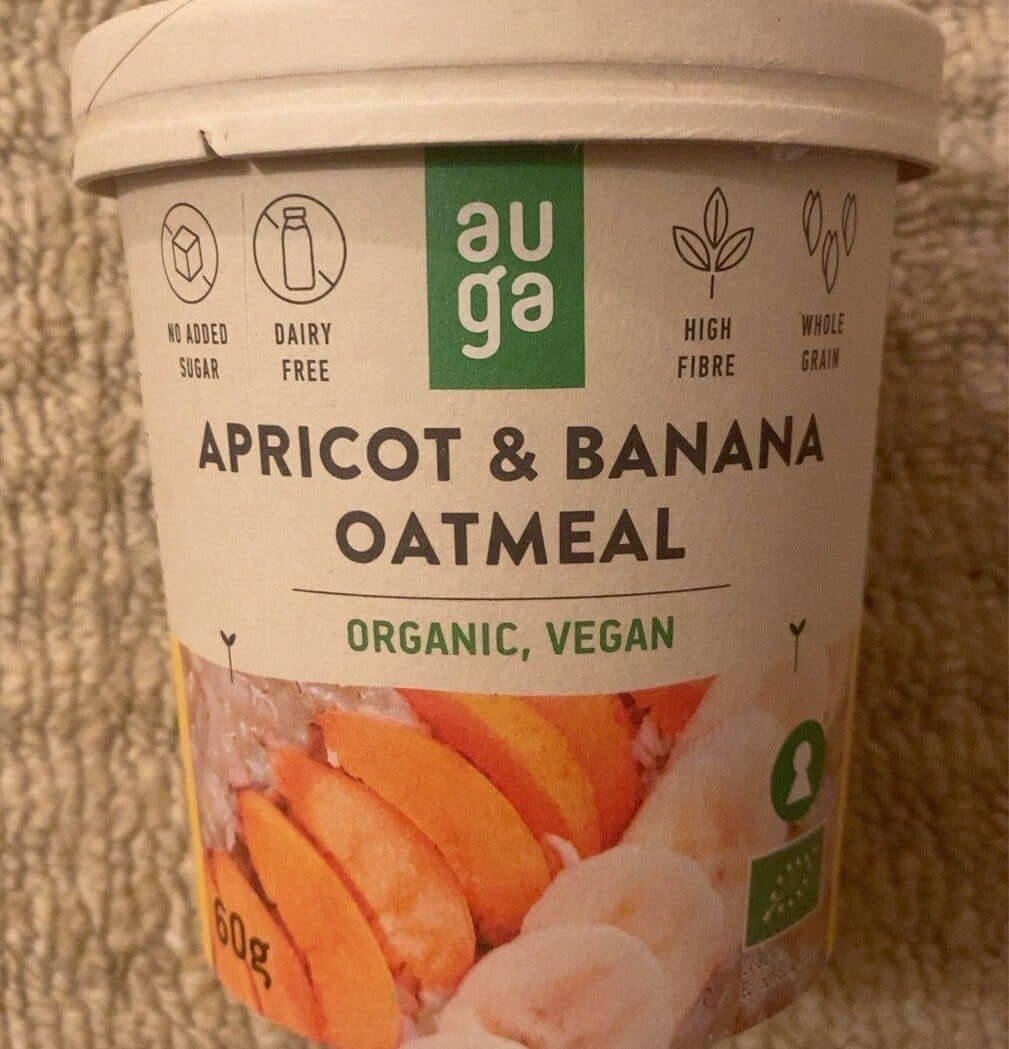 auga Apricot & Banana Instant Oatmeal packshot