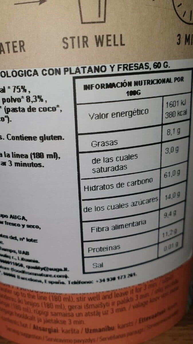 Buda Banana & Strawberry Instant Oatmeal packshot