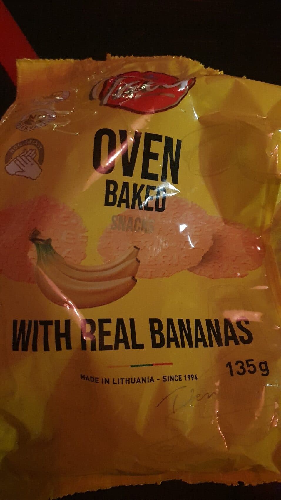 Taler Waffle chips with banana sweetener packshot