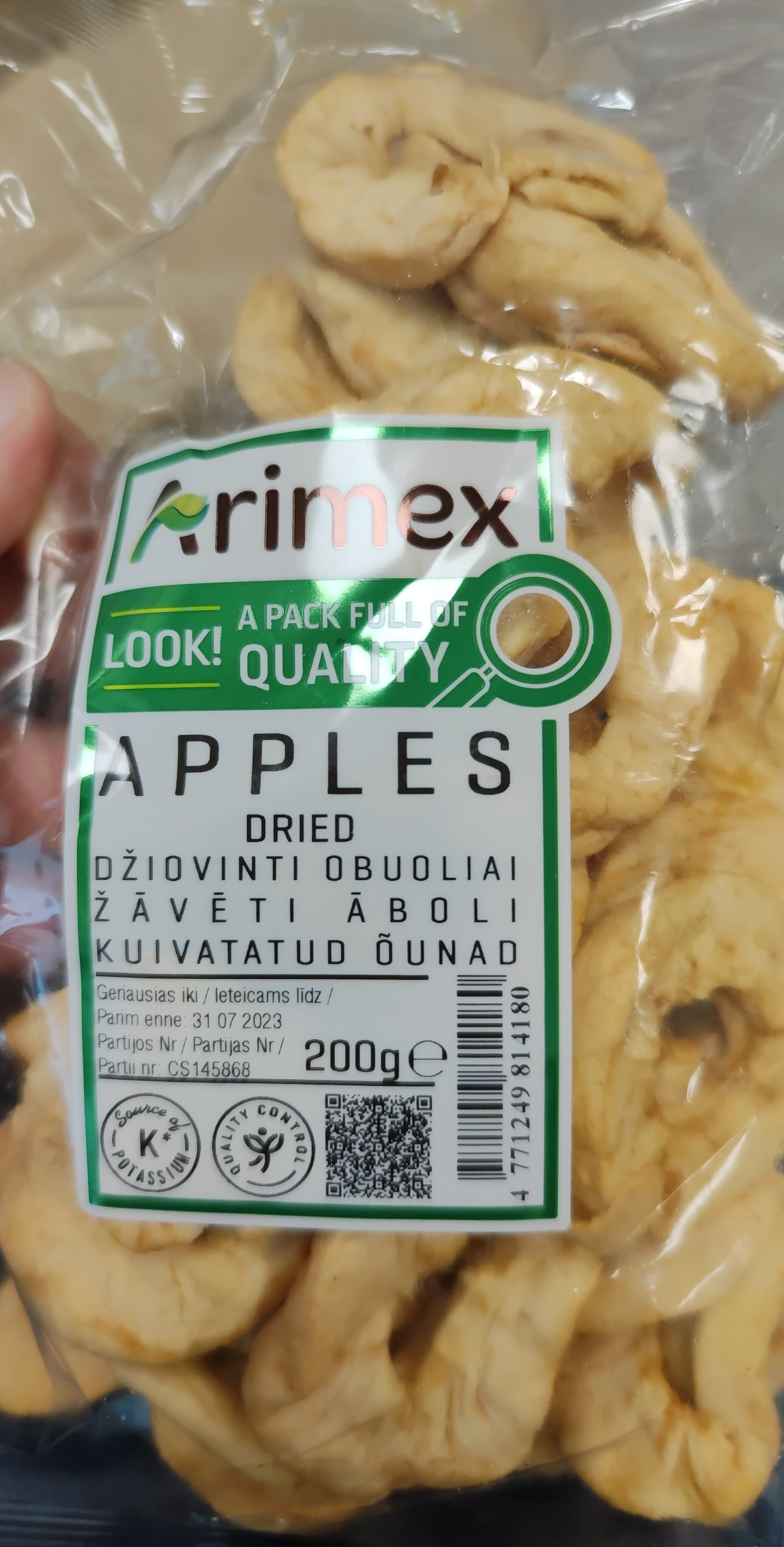Arimex Džiovinti obuoliai packshot
