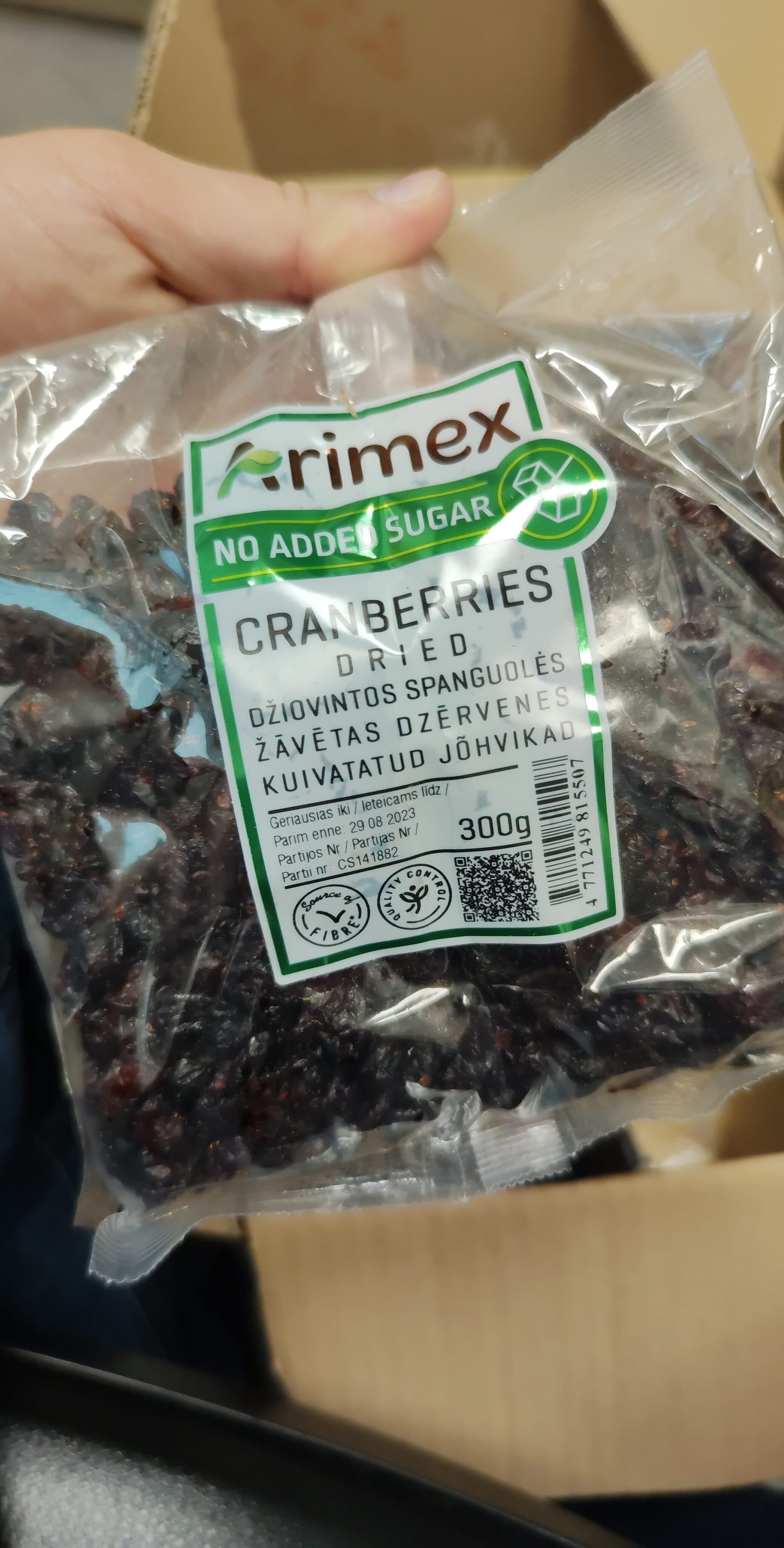 Arimex Džiovintos spanguolės packshot
