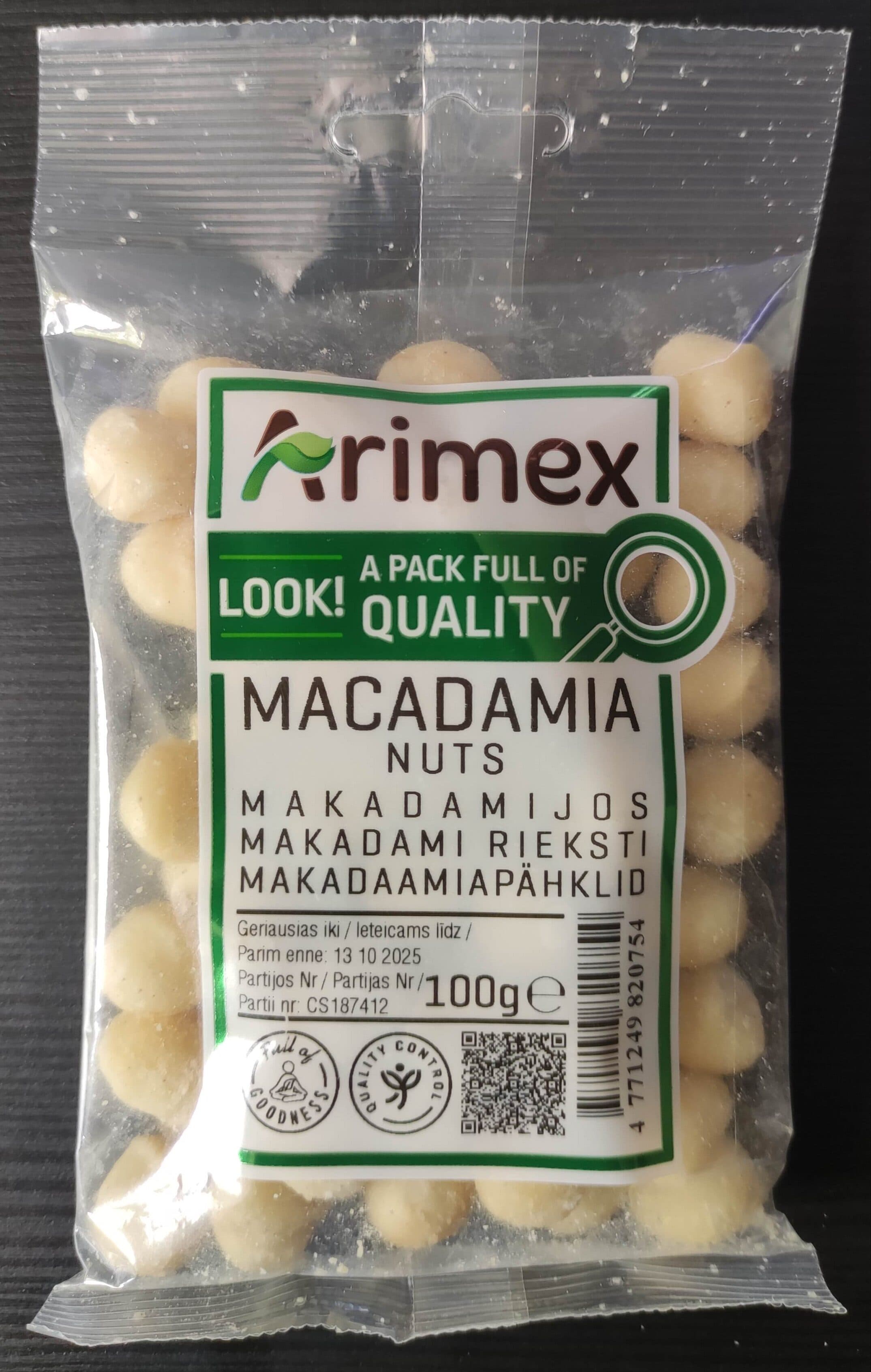Arimex MACADAMIA NUTS packshot