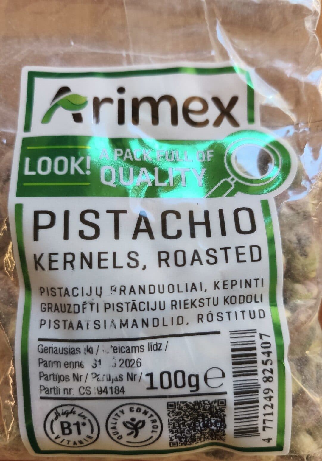 Arimex Pistachio Kernels Roasted packshot