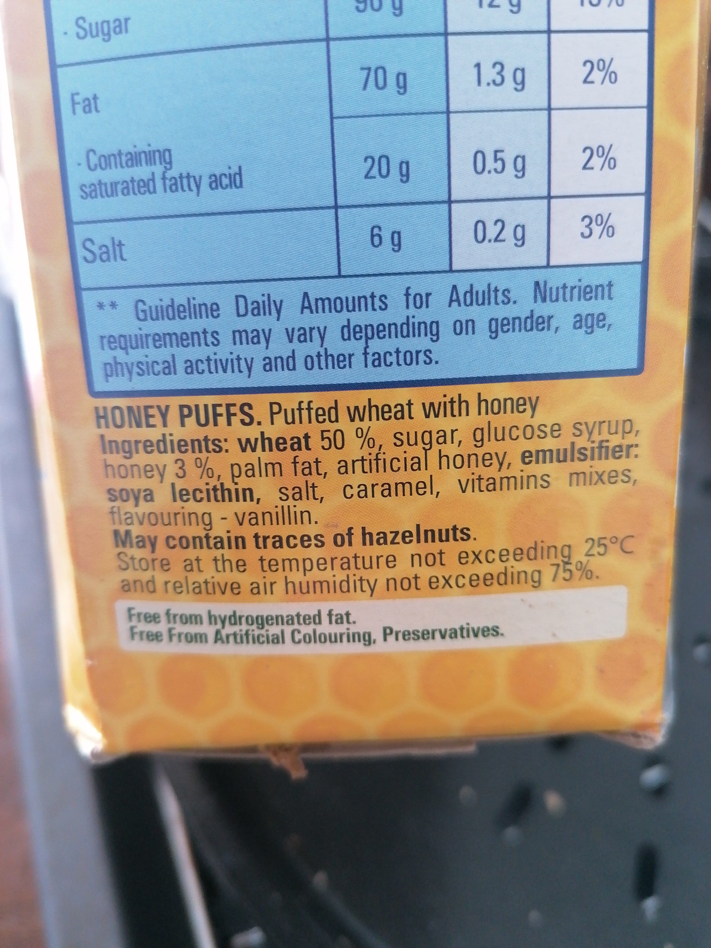 Open Food Facts Honey puffs packshot