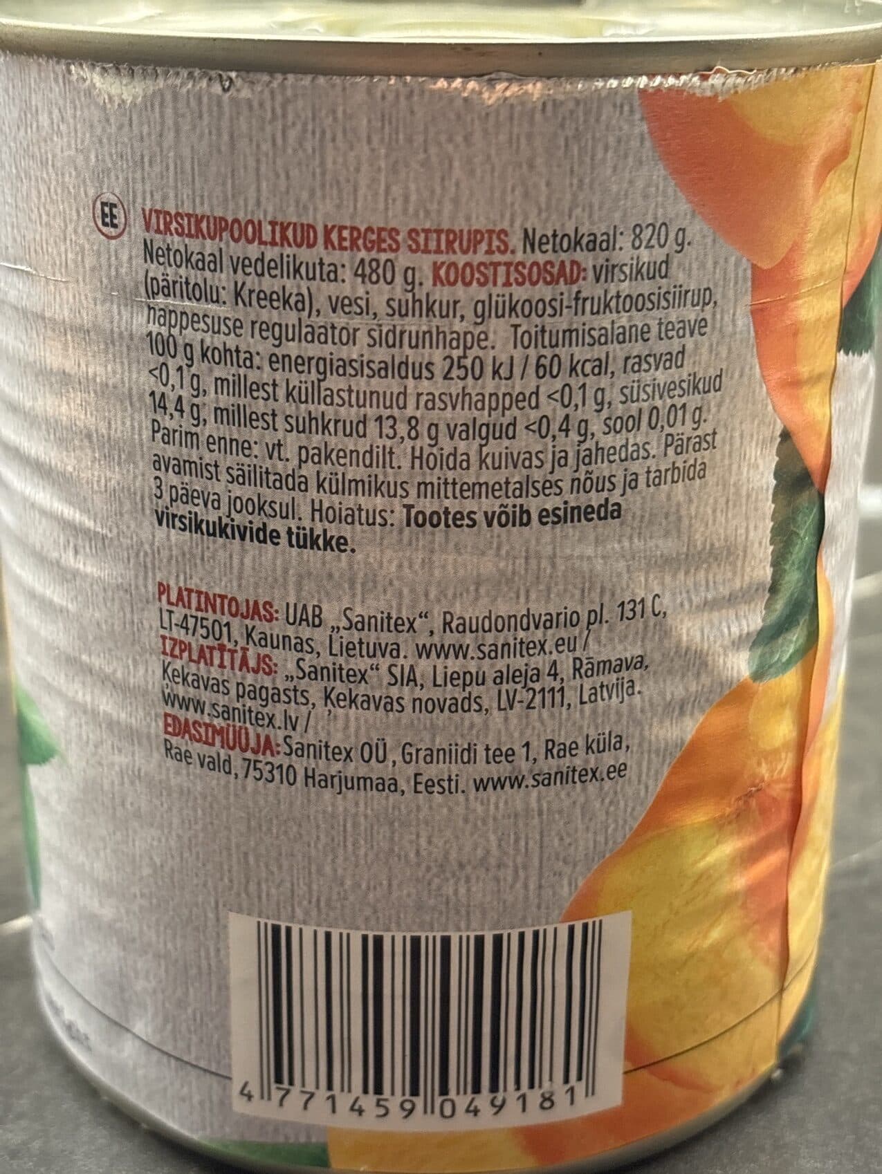 TASTE LAND Persikų puselės silpname sirupe packshot