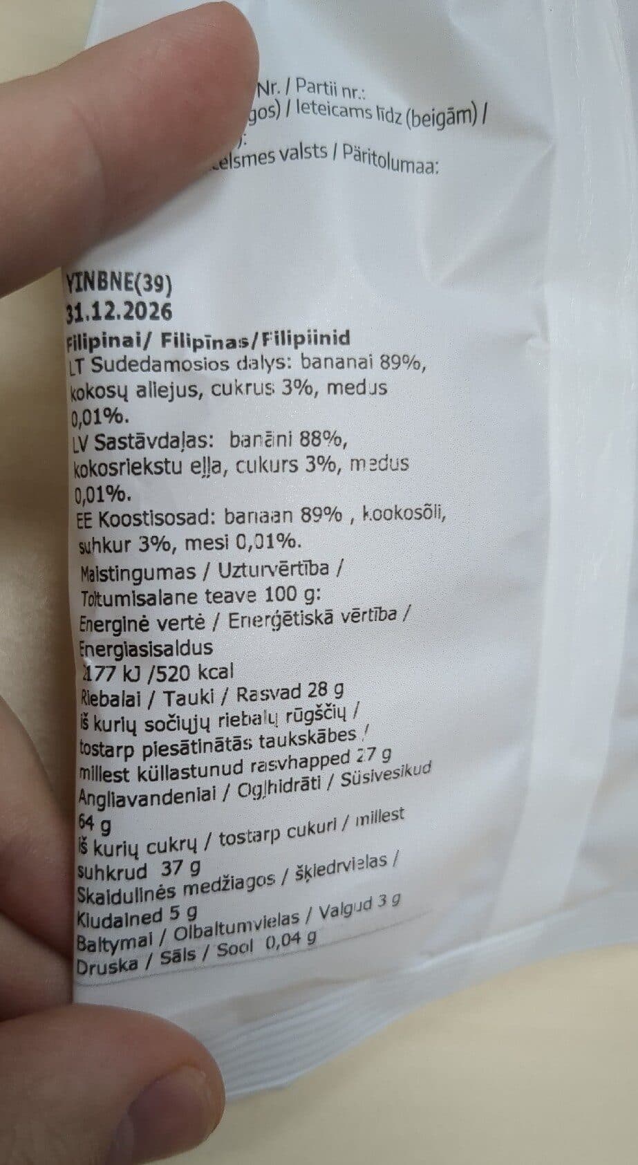 O! Nuts Banana Chips packshot
