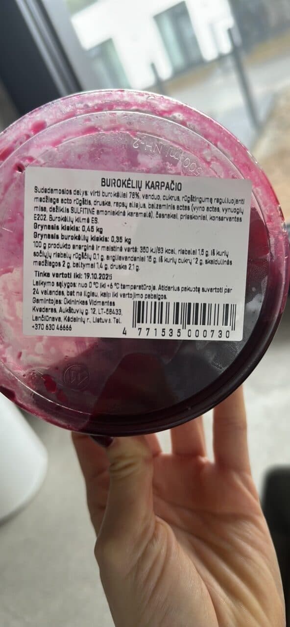 Kvedarų ūkis Burokėlių karpačio packshot