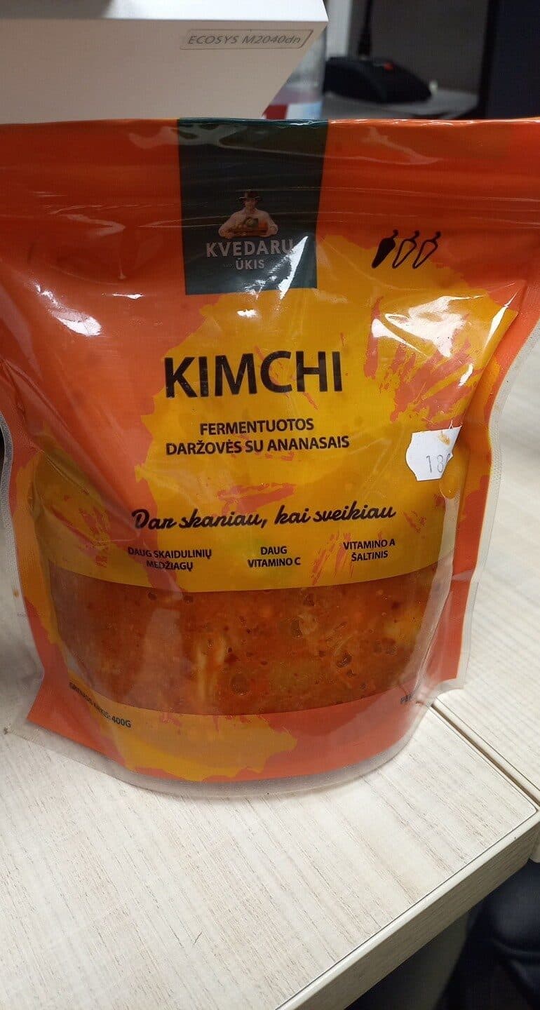 Kvėdarų Ūkis Kimchi Fermentuotos Daržovės Su Ananasais packshot