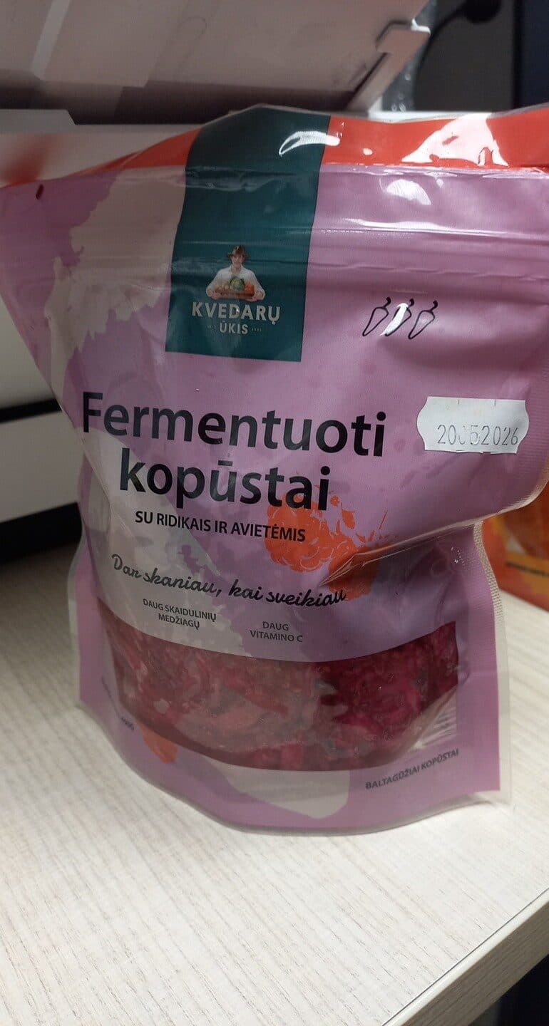 Kvėdarų Ūkis Fermentuoti Kopūstai Su Ridikais Ir Avietėm packshot