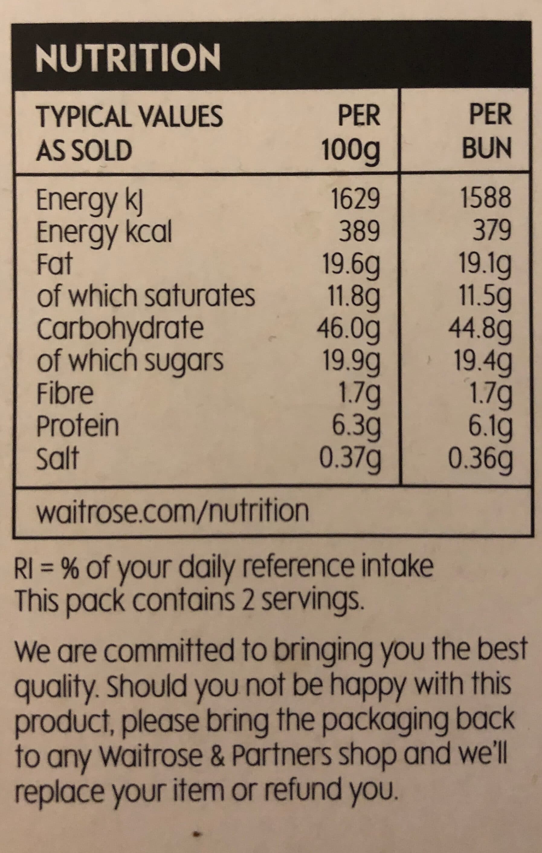 Waitrose Cinnamon Buns packshot