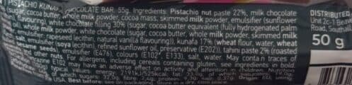 Open Food Facts DUBAI CHOCO PISTACHIO BAR Lunchy packshot