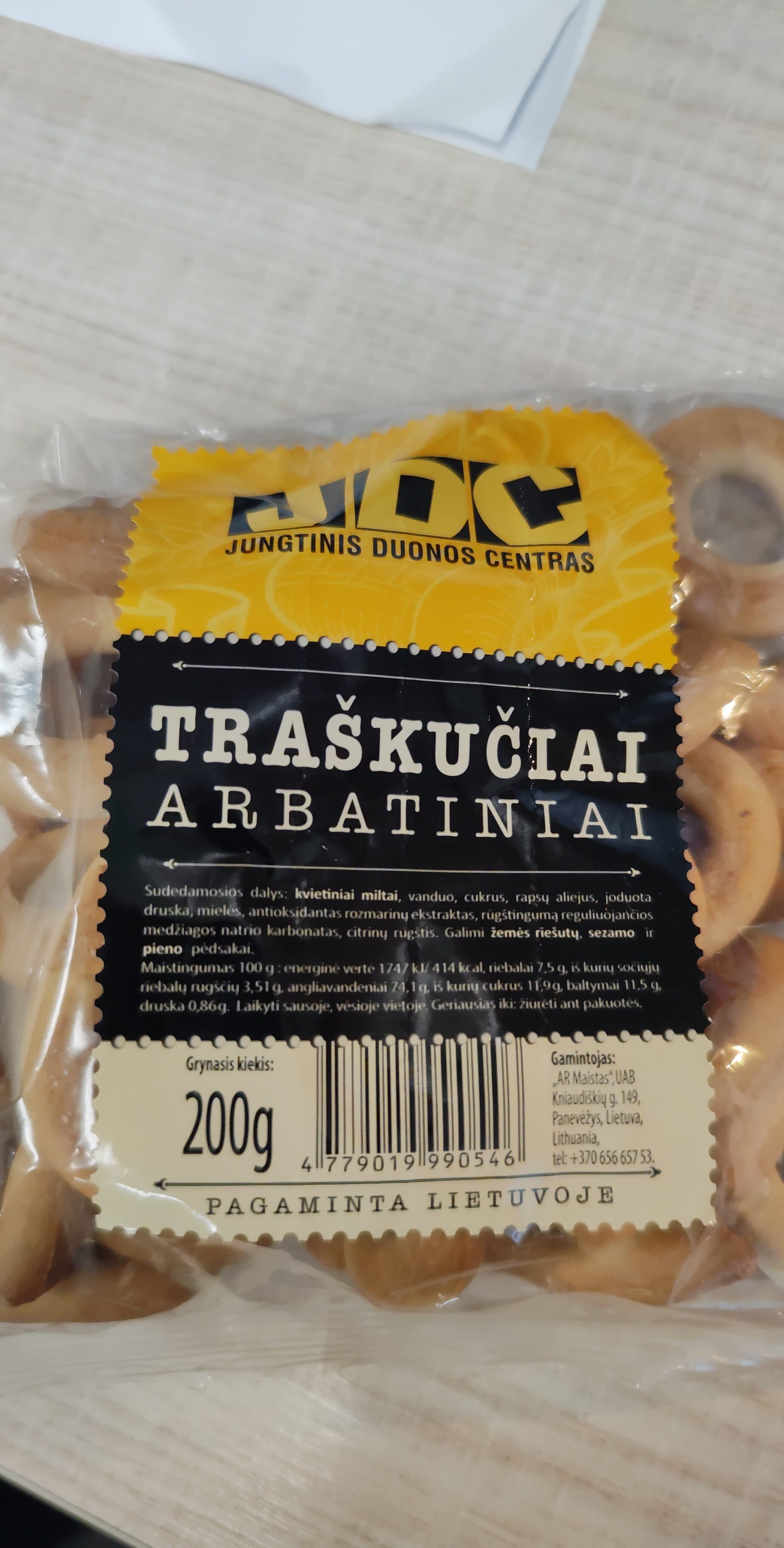jungtinis duonos centras Arbatiniai traškučiai packshot