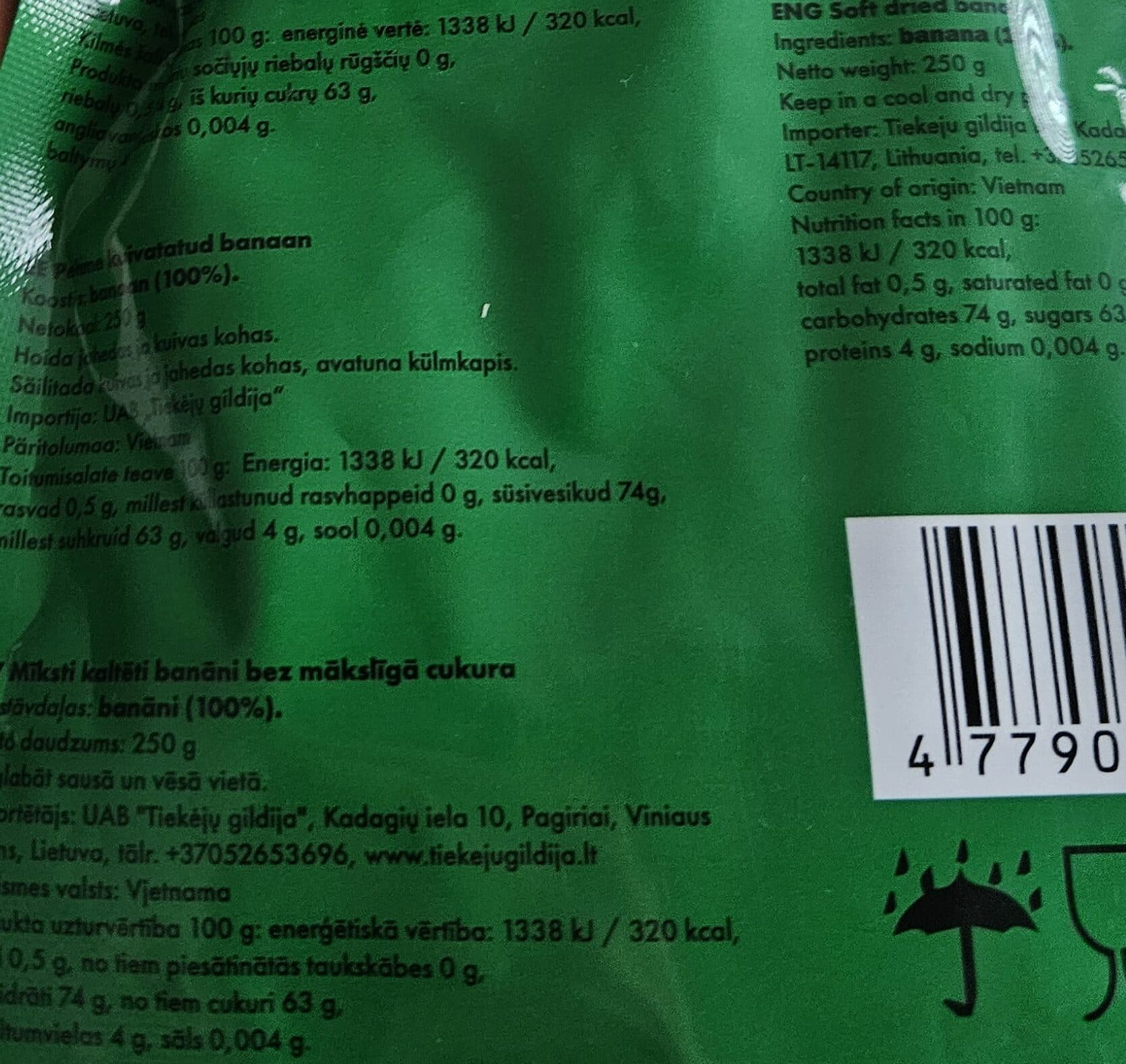 Gerybiu Ragas Soft Dried Banana packshot