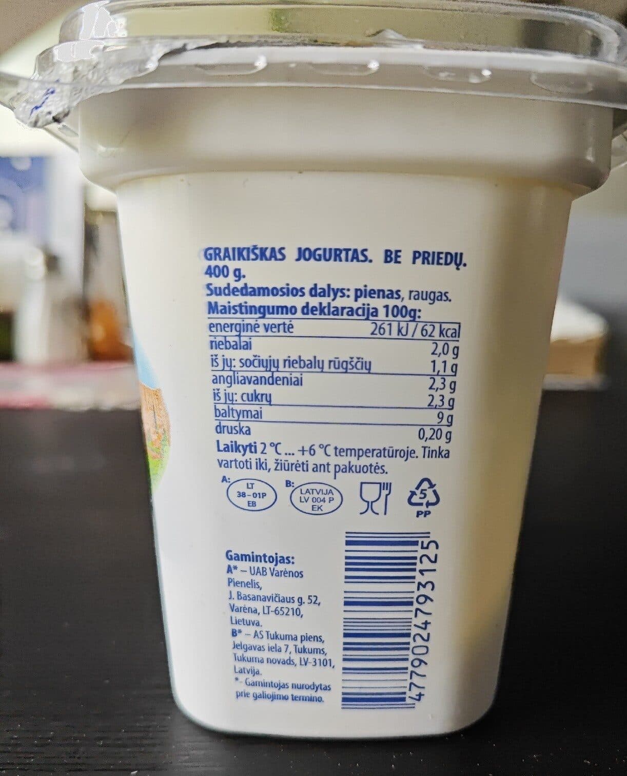 Aistė GRAIKIŠKAS JOGURTAS, BE PRIEDŲ packshot