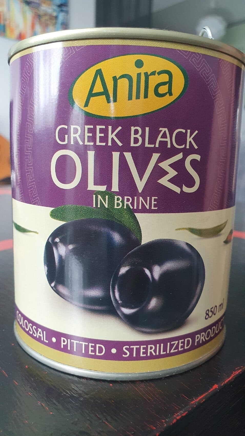 Anira Greek Black Pitted Olives in Brine packshot