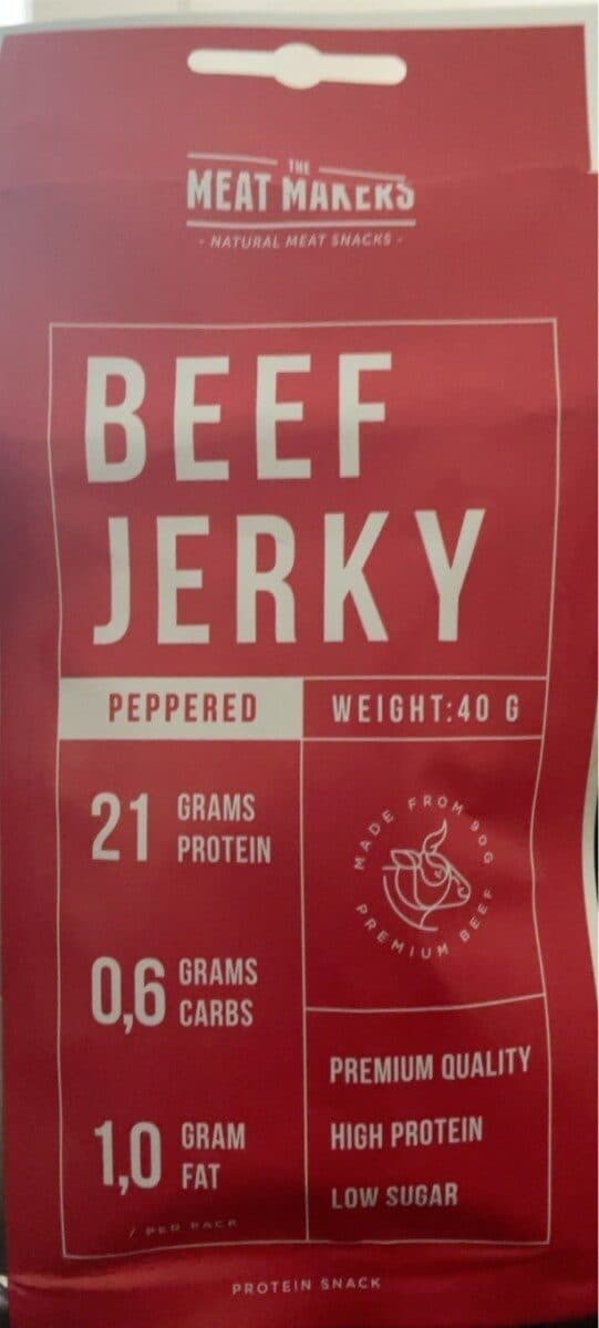 The Meat Makers Beef jerky peppered packshot
