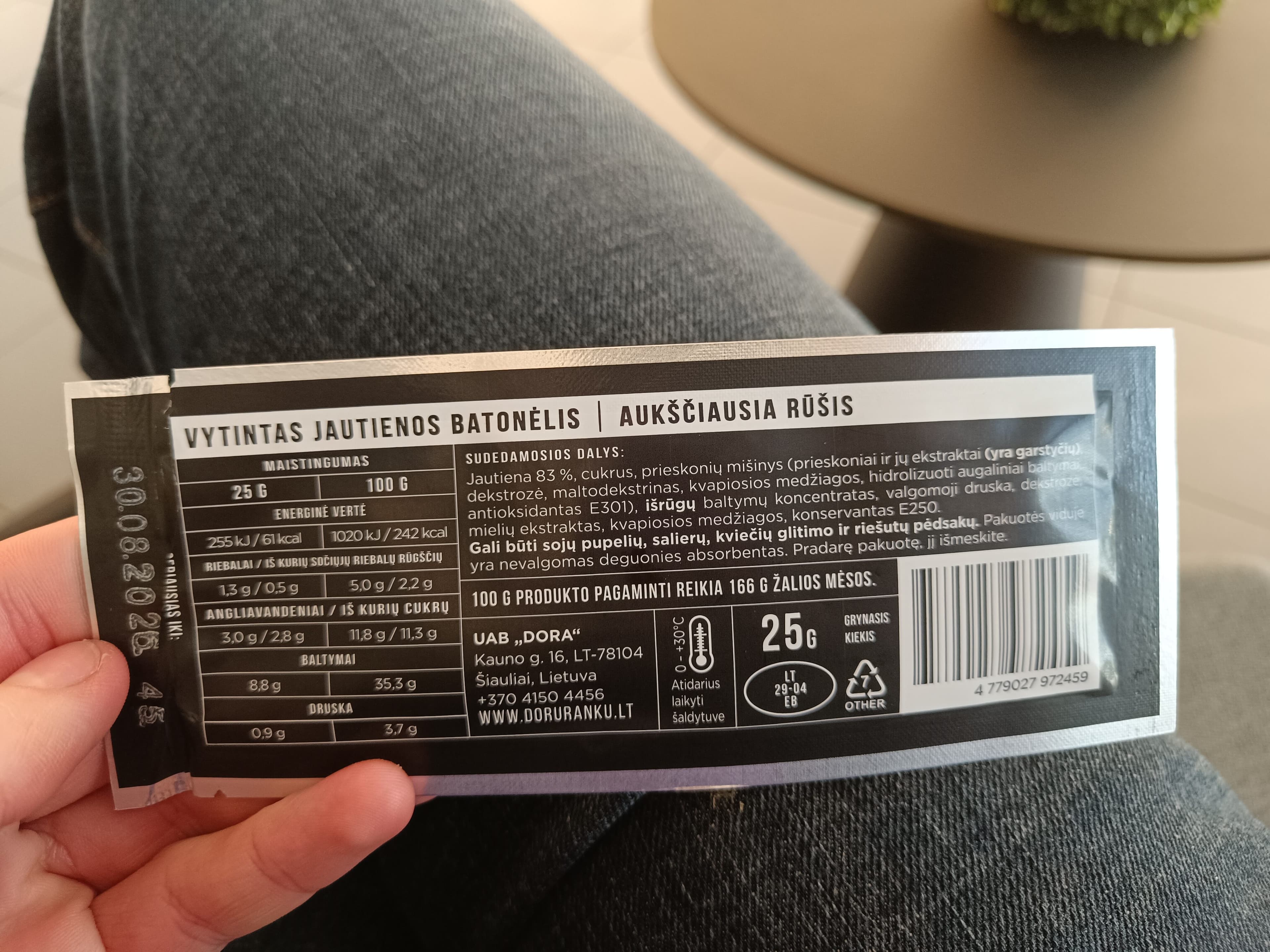Dora Vytintas Jautienos Batonėlis packshot