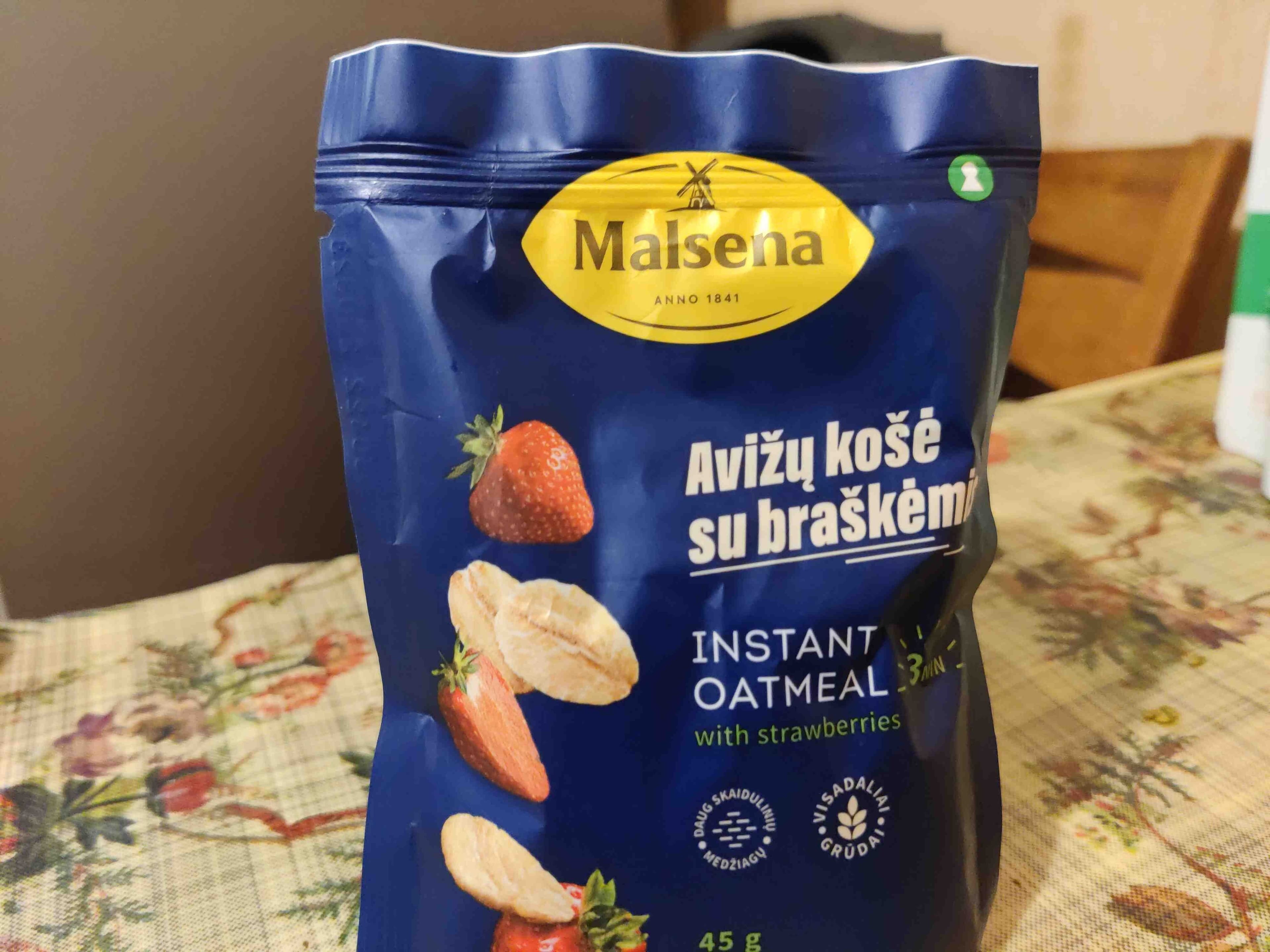 Malsena Avižų košė su braškėmis packshot