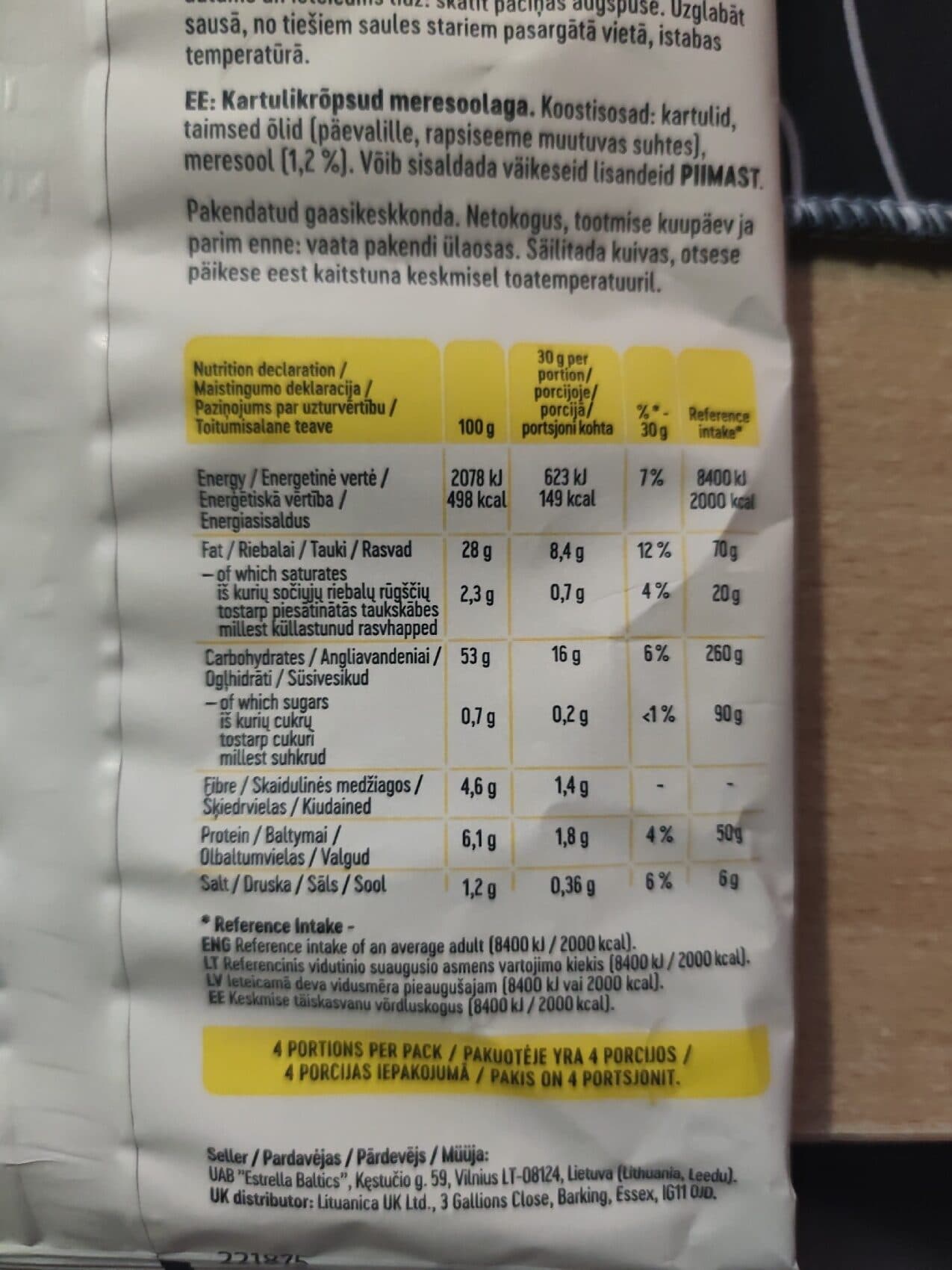Estrella Kettle Cooked Chips Sea Salt packshot
