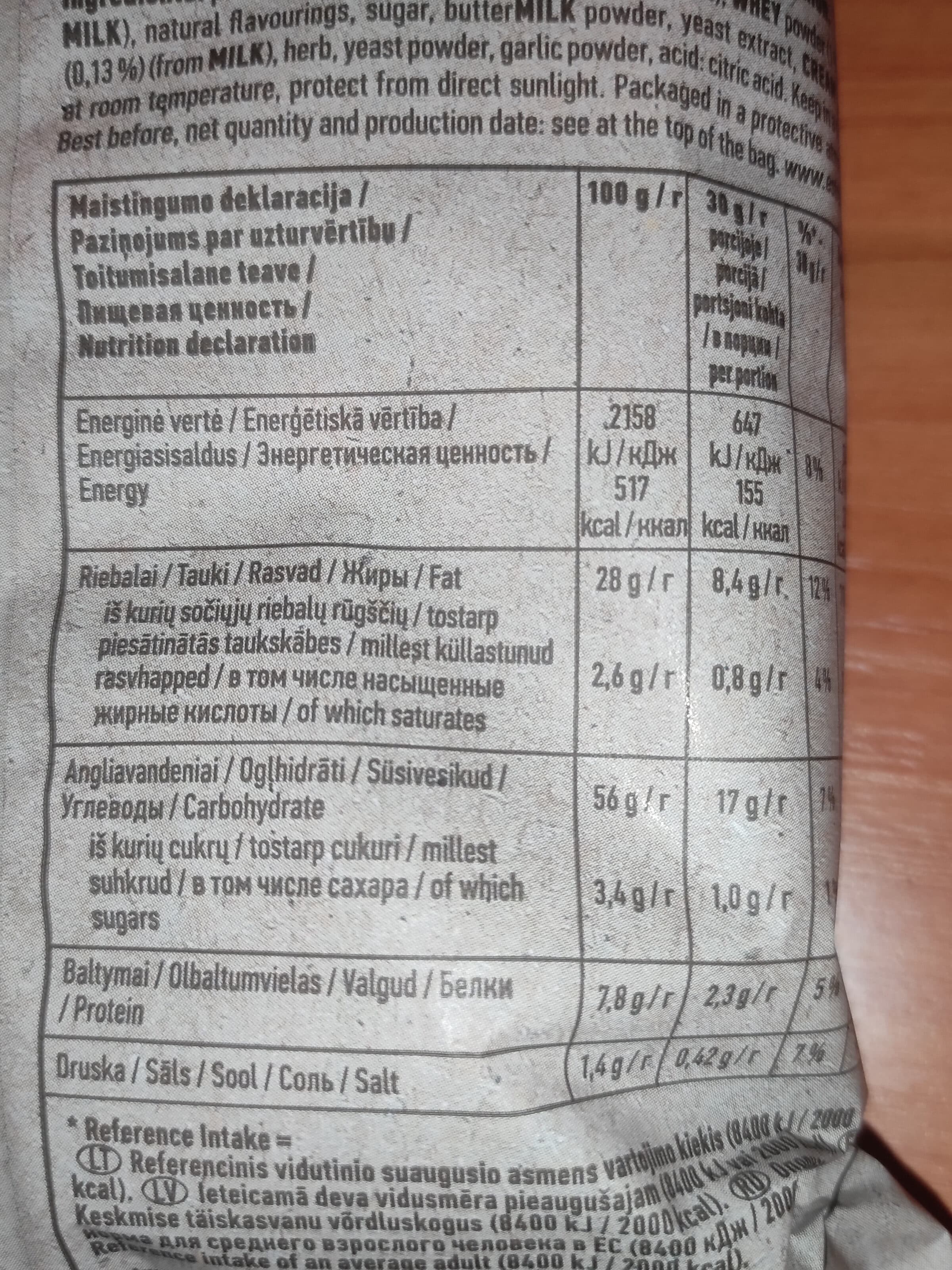 Estrella Grietinės Ir Svogūnų Skonio Bulvių Traškučiai packshot