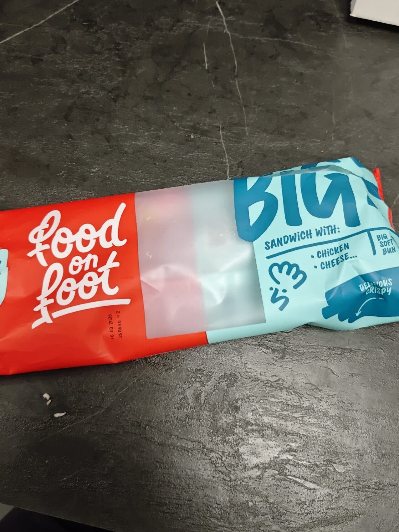 Food On Foot Big Sandwich With Chicken And Cheese packshot