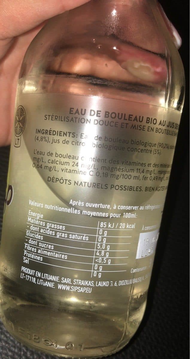 Open Food Facts Eau de bouleau packshot