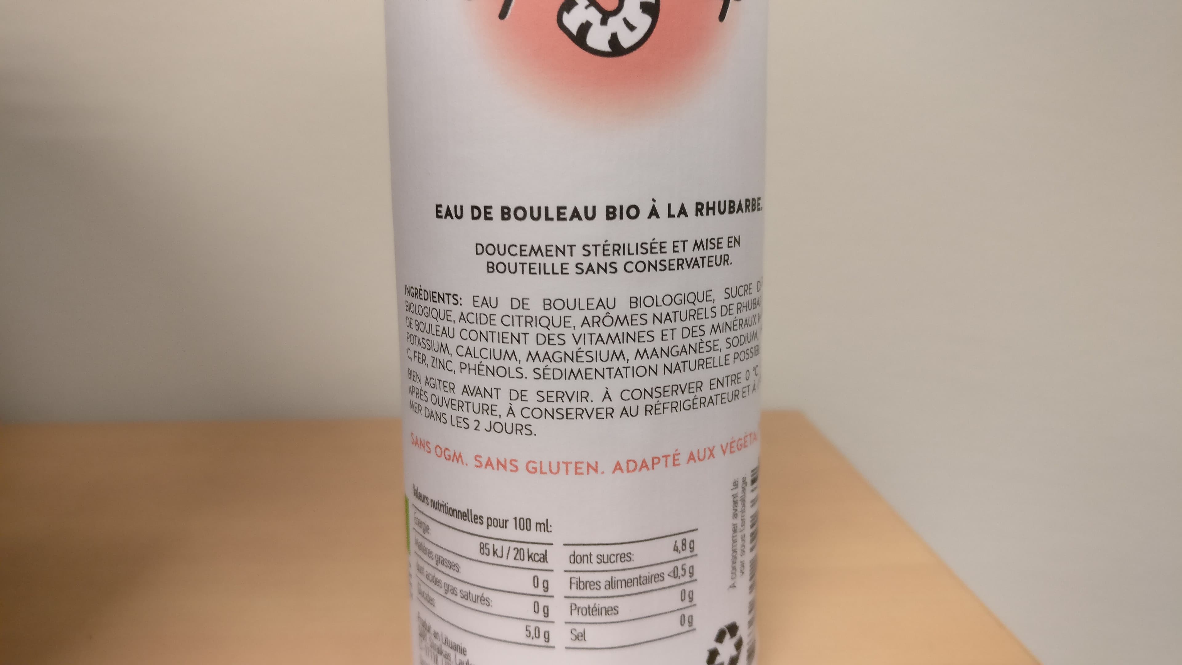 Open Food Facts Eau de boulot Rhubarbe packshot