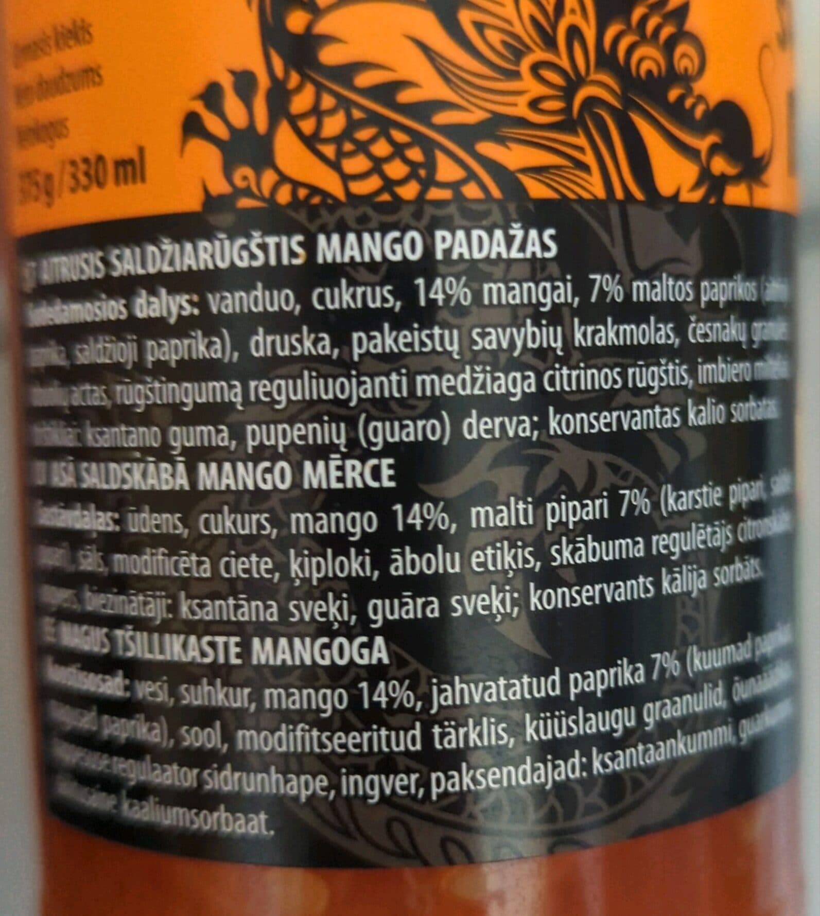 BUGA'S saldžiarūgštis mangų padažas packshot