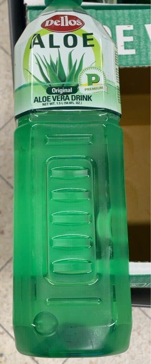 DELLOS INTERNATIONAL CO. Non-carbonated aloe vera drink, pasteurized. With sugar and sweetener packshot