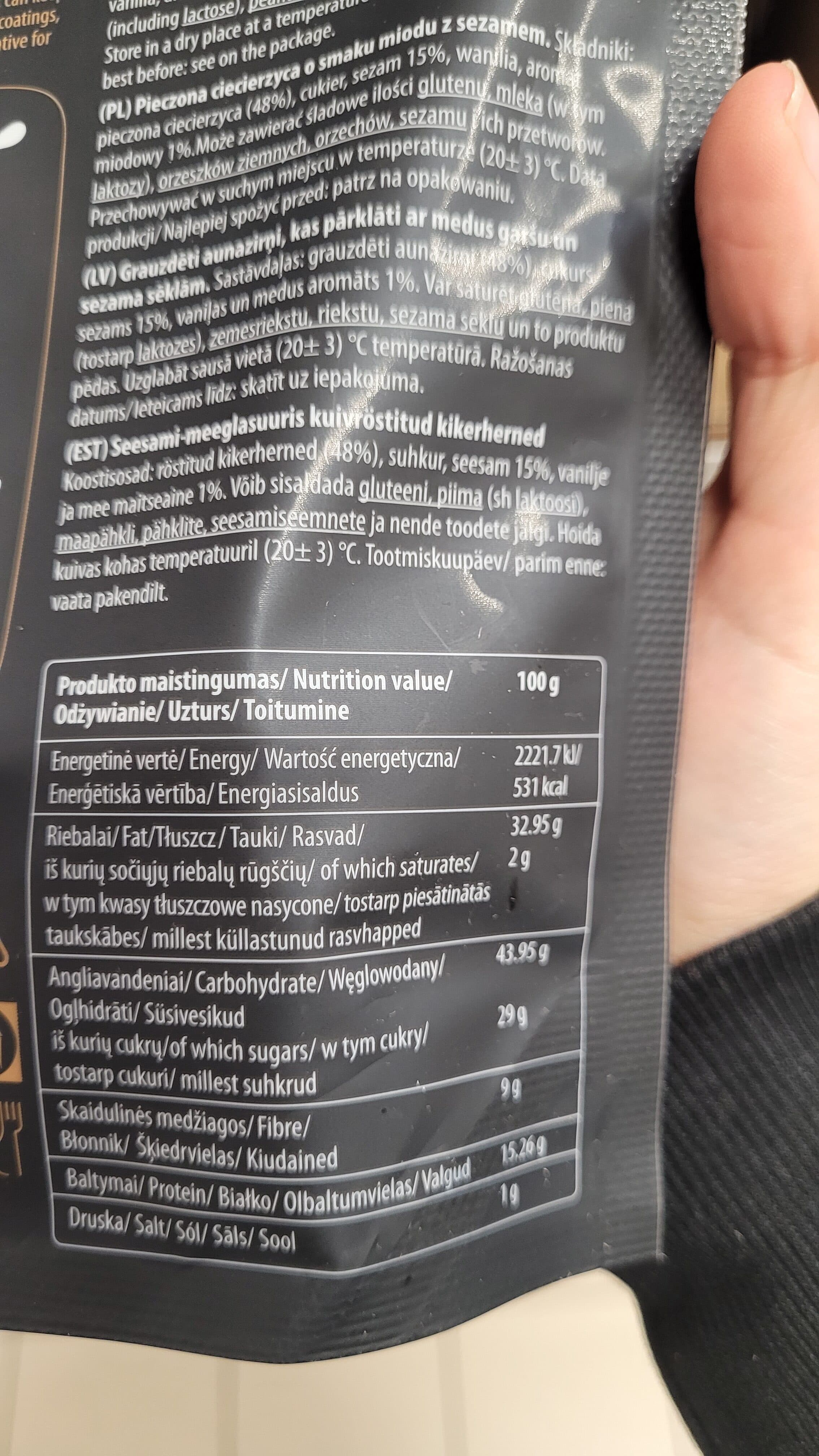 Roundooze Chickpeas Honey & Sesame Seeds packshot