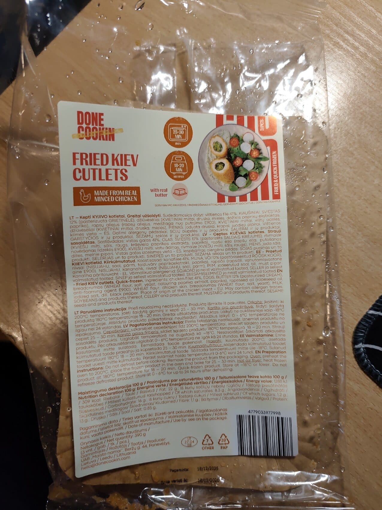 Done Cookin Fried Kiev Cutlets packshot