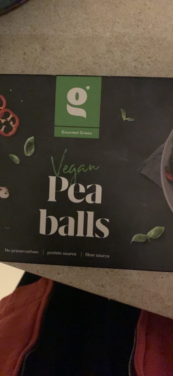 Gourmet Green Vegan Pea balls packshot