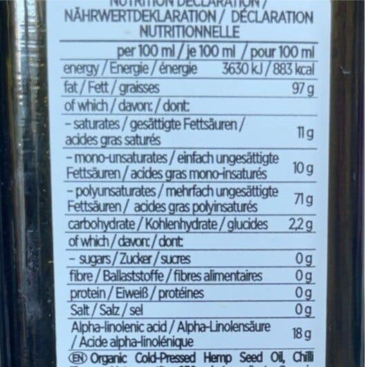 Open Food Facts Organic hemp seed oil packshot