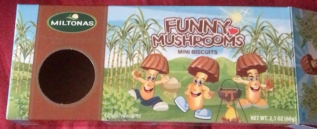 Funny mushrooms mini biscuit packshot