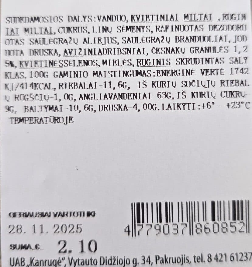 Kanrugė Duonos Traškučiai packshot