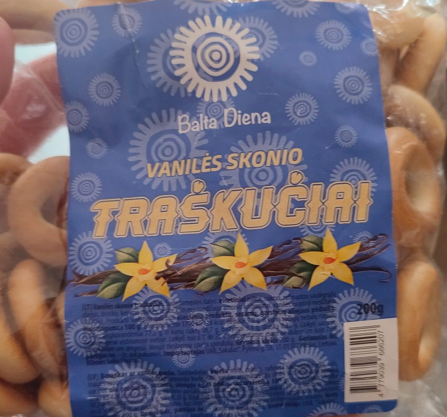 Balta Diena Vanilės skonio traškučiai packshot
