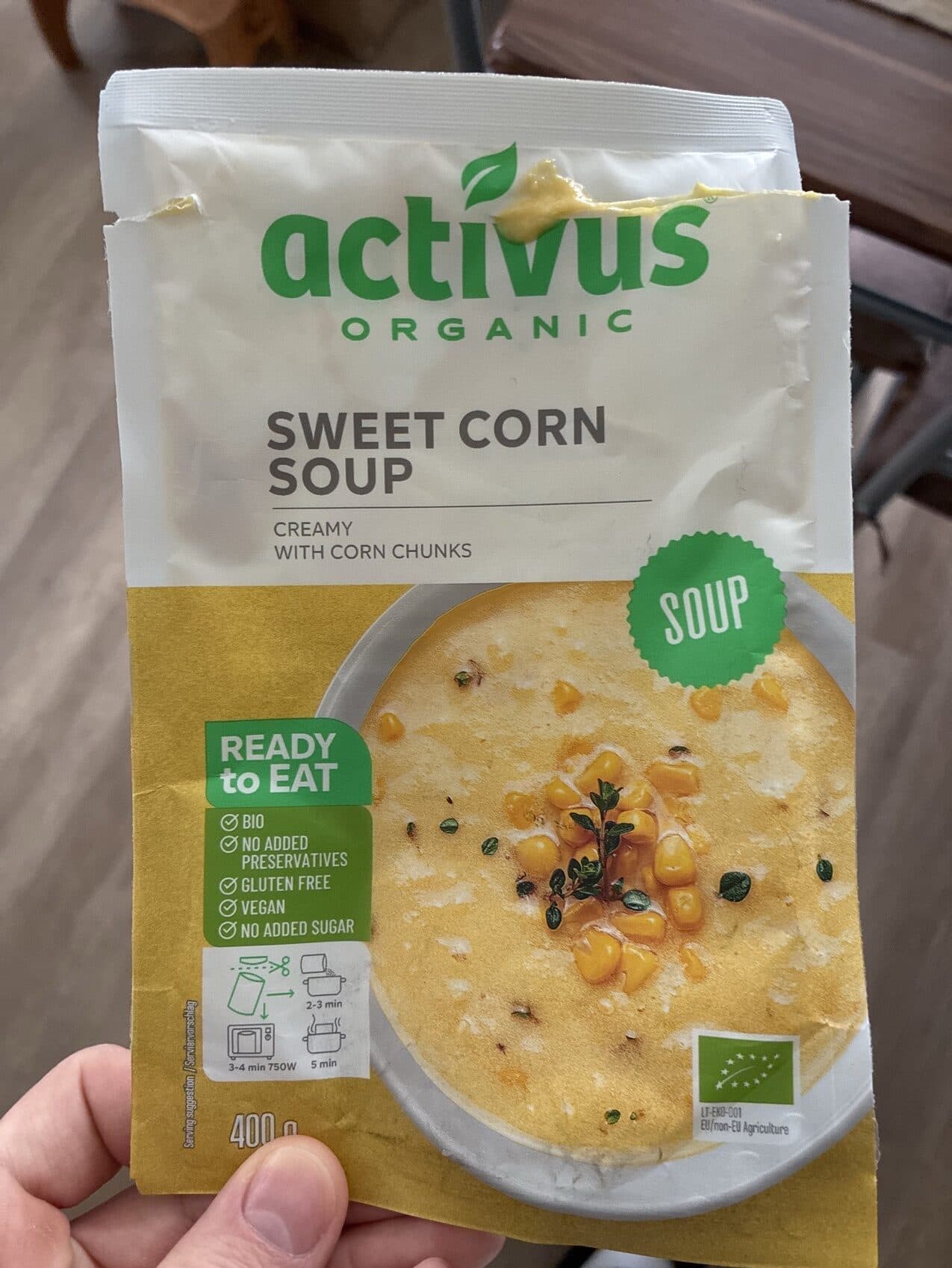 Activists Organic Sweet Corn Soup packshot