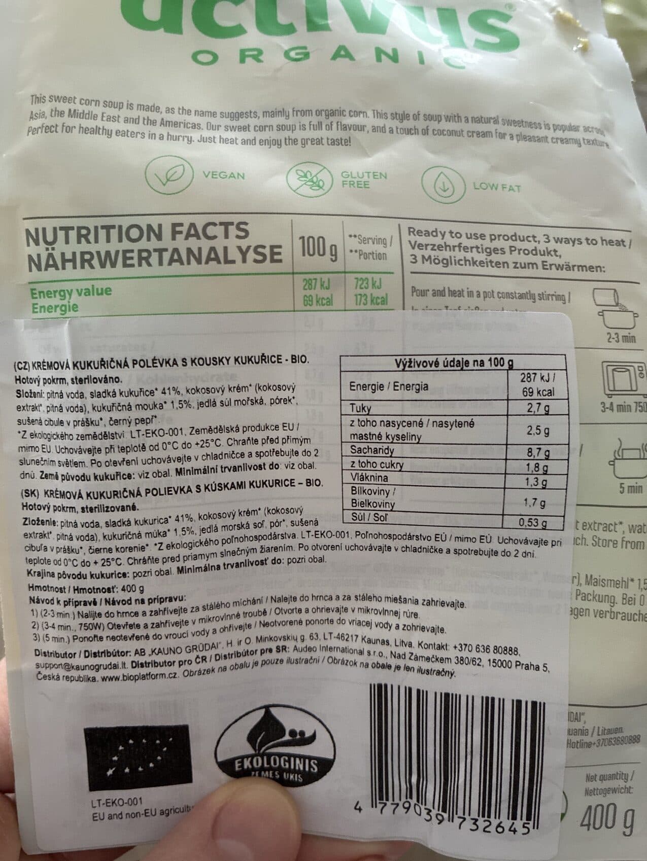 Activists Organic Sweet Corn Soup packshot