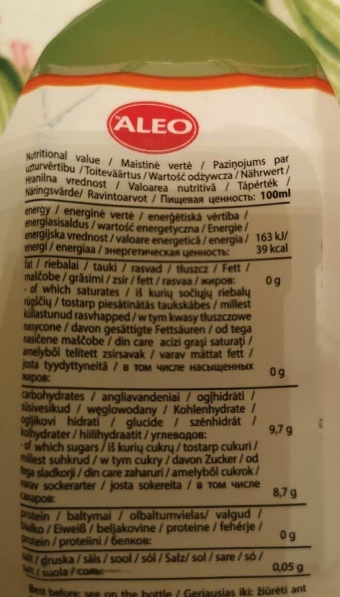 Aleo Aloe vera peach flavor packshot