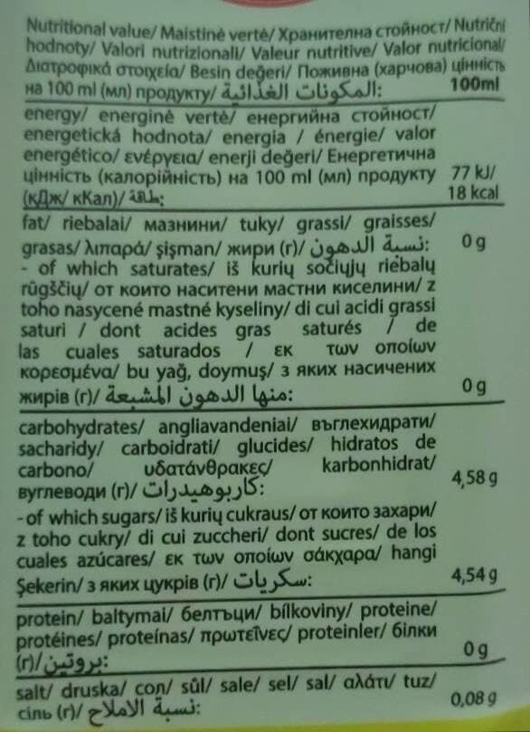Open Food Facts Aloe vera light mango flavour packshot