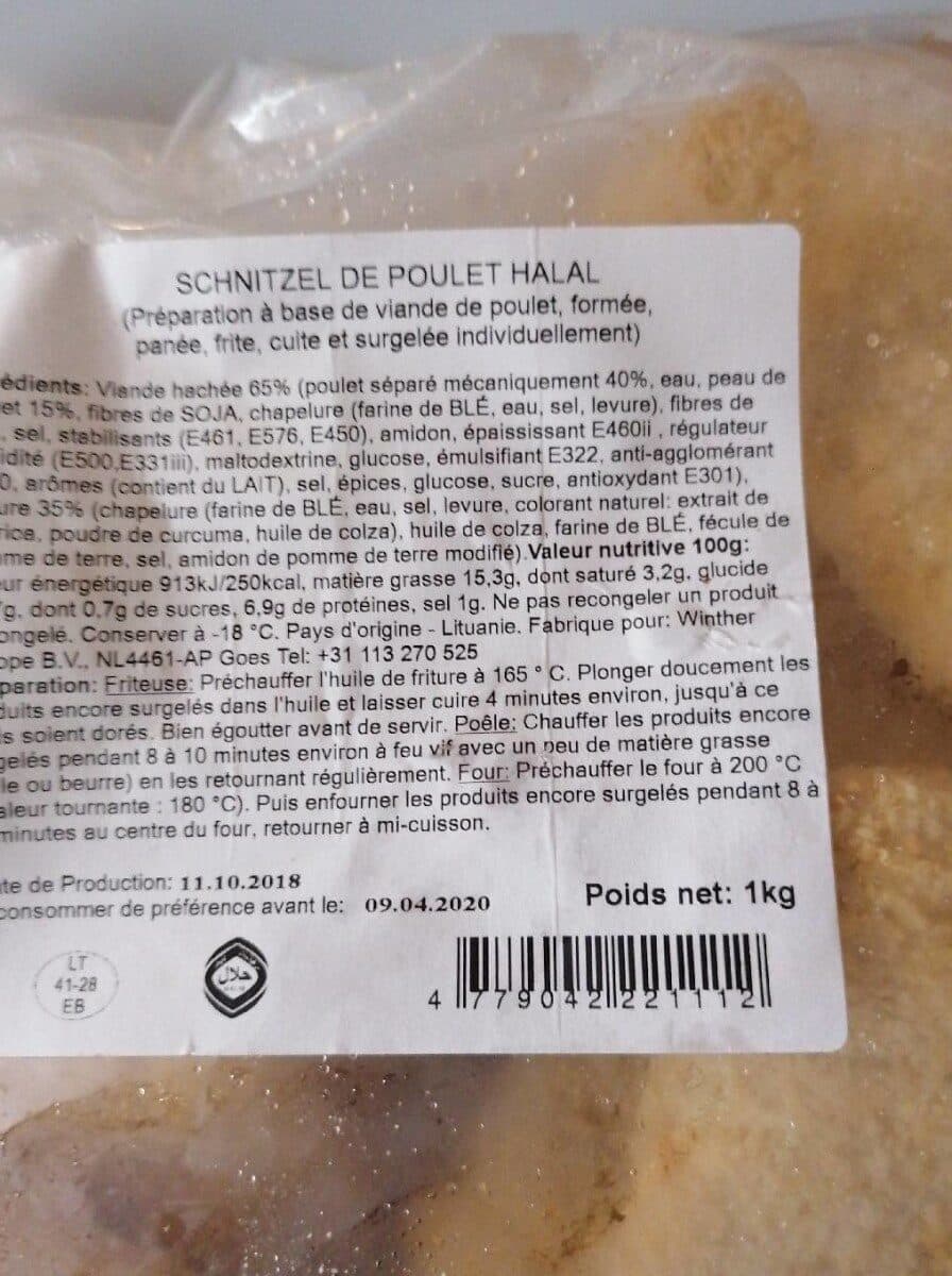 Schnitzel de poulet halal packshot