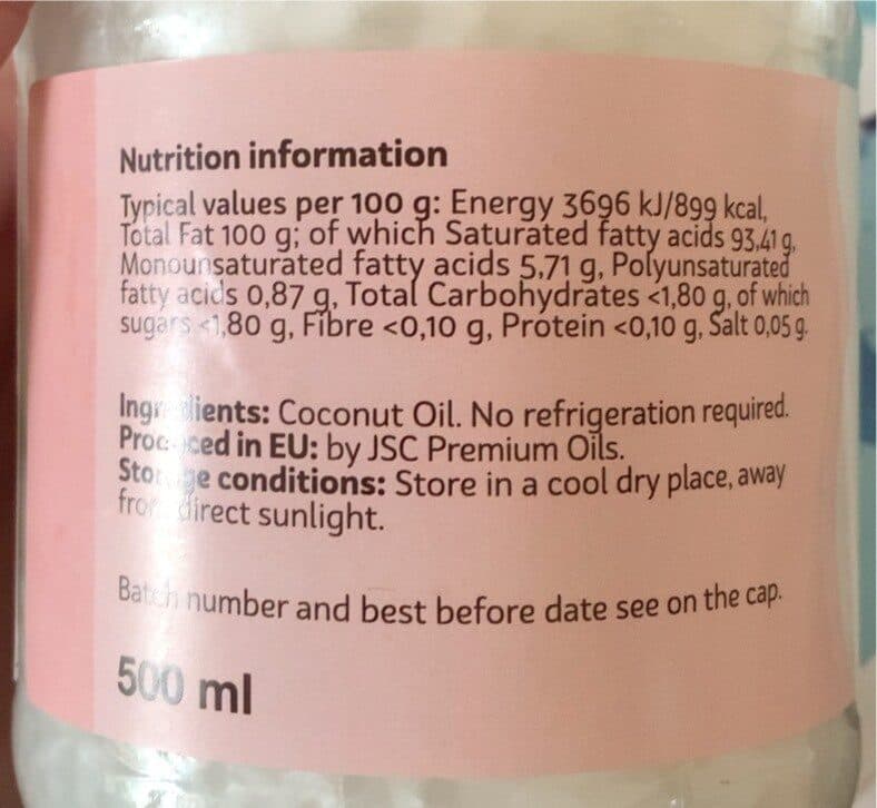 Open Food Facts Coconut oil packshot