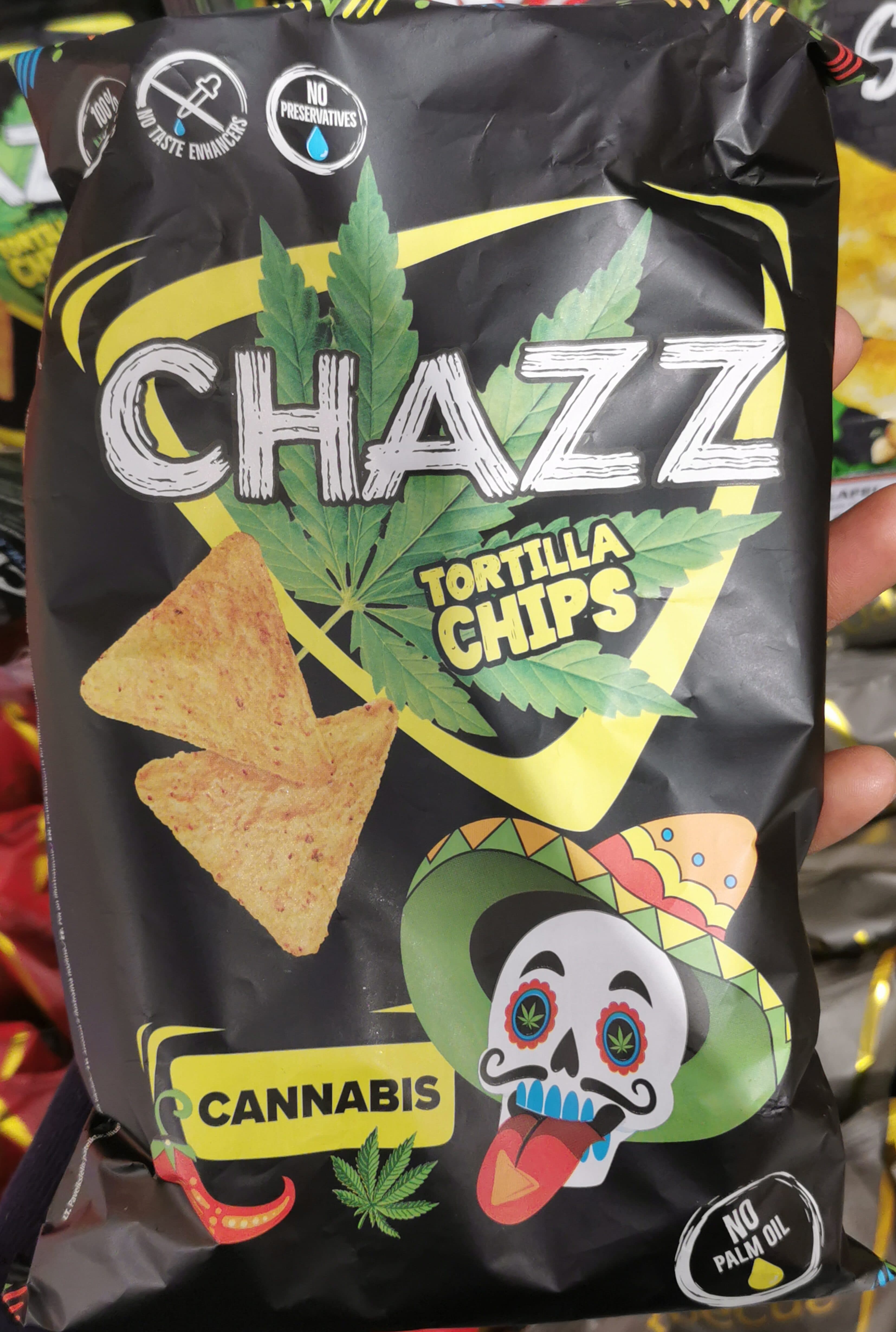 Chazz Chaaz premium tortilla chips packshot
