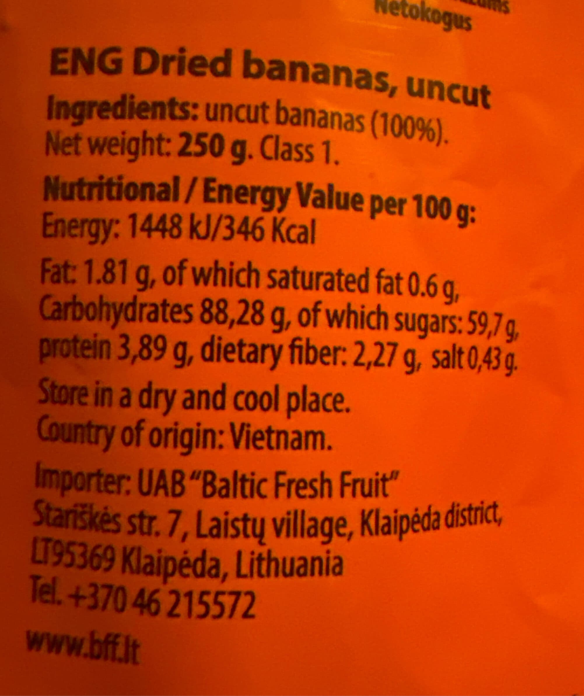 Family Garden Soft Dried Bananas packshot
