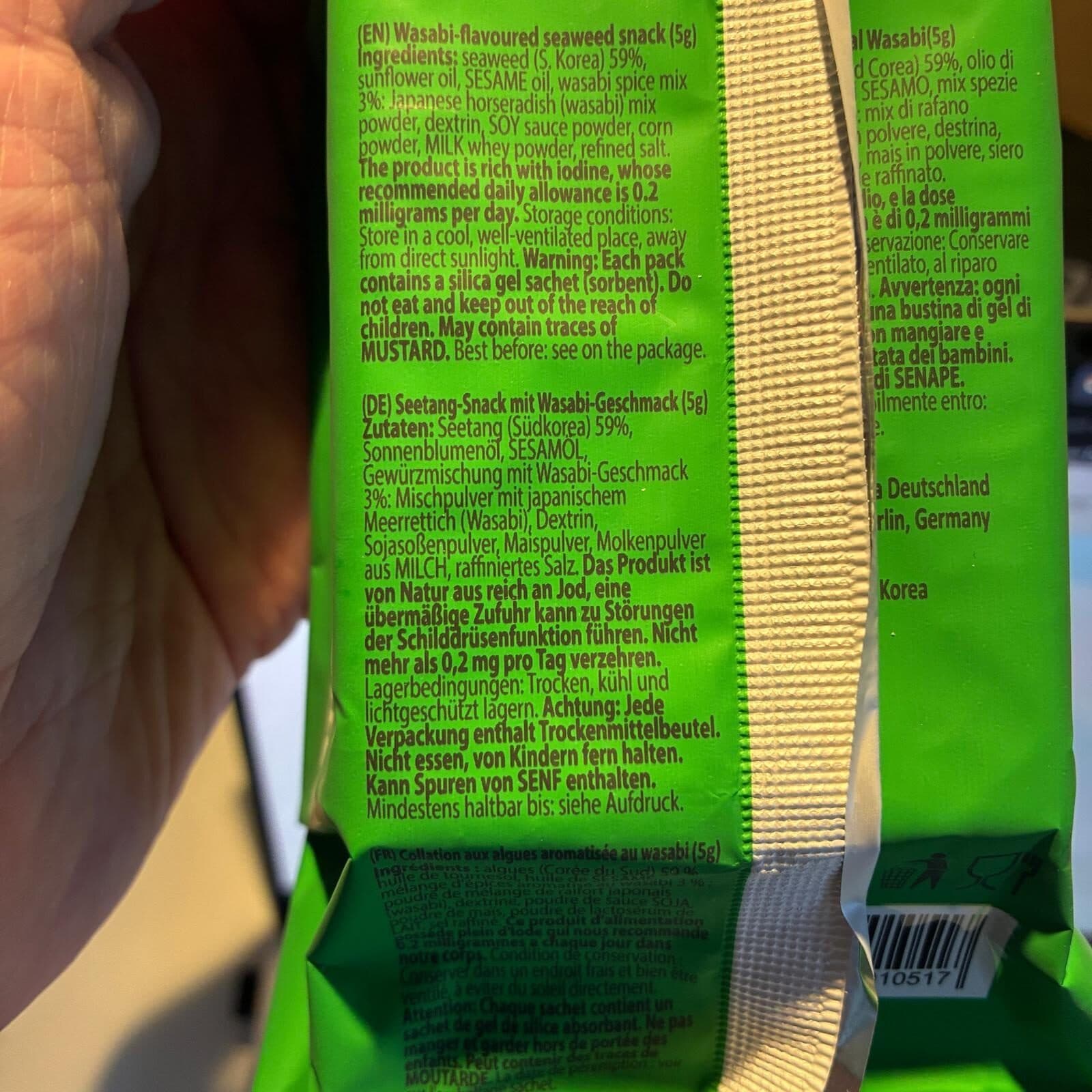 Open Food Facts -Korean Crispy- Seasoned Seaweed Wasabi packshot
