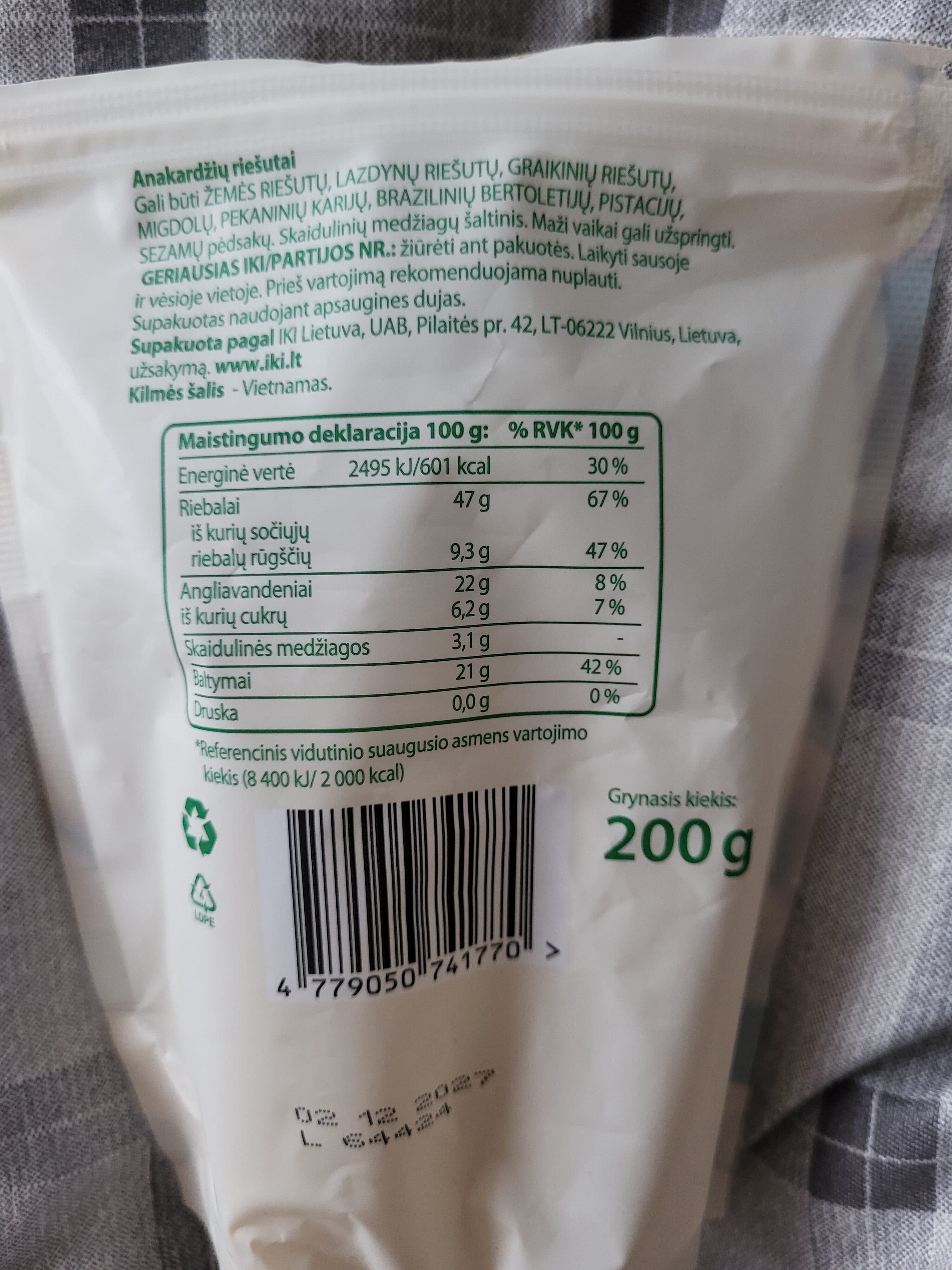 Nice Bites Anakardžiai packshot