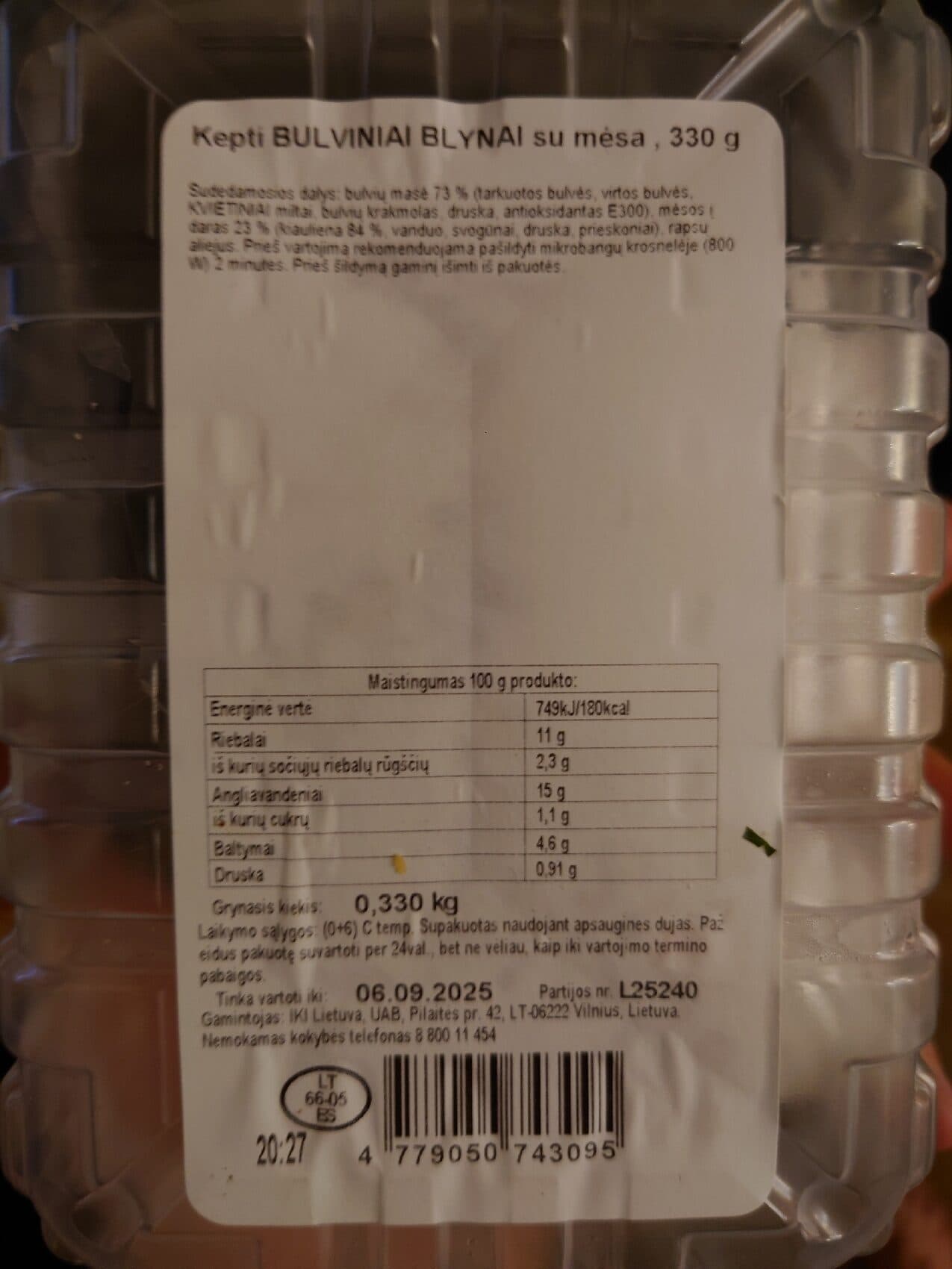 Iki Kepti Bulviniai Blynai Su Mėsa packshot