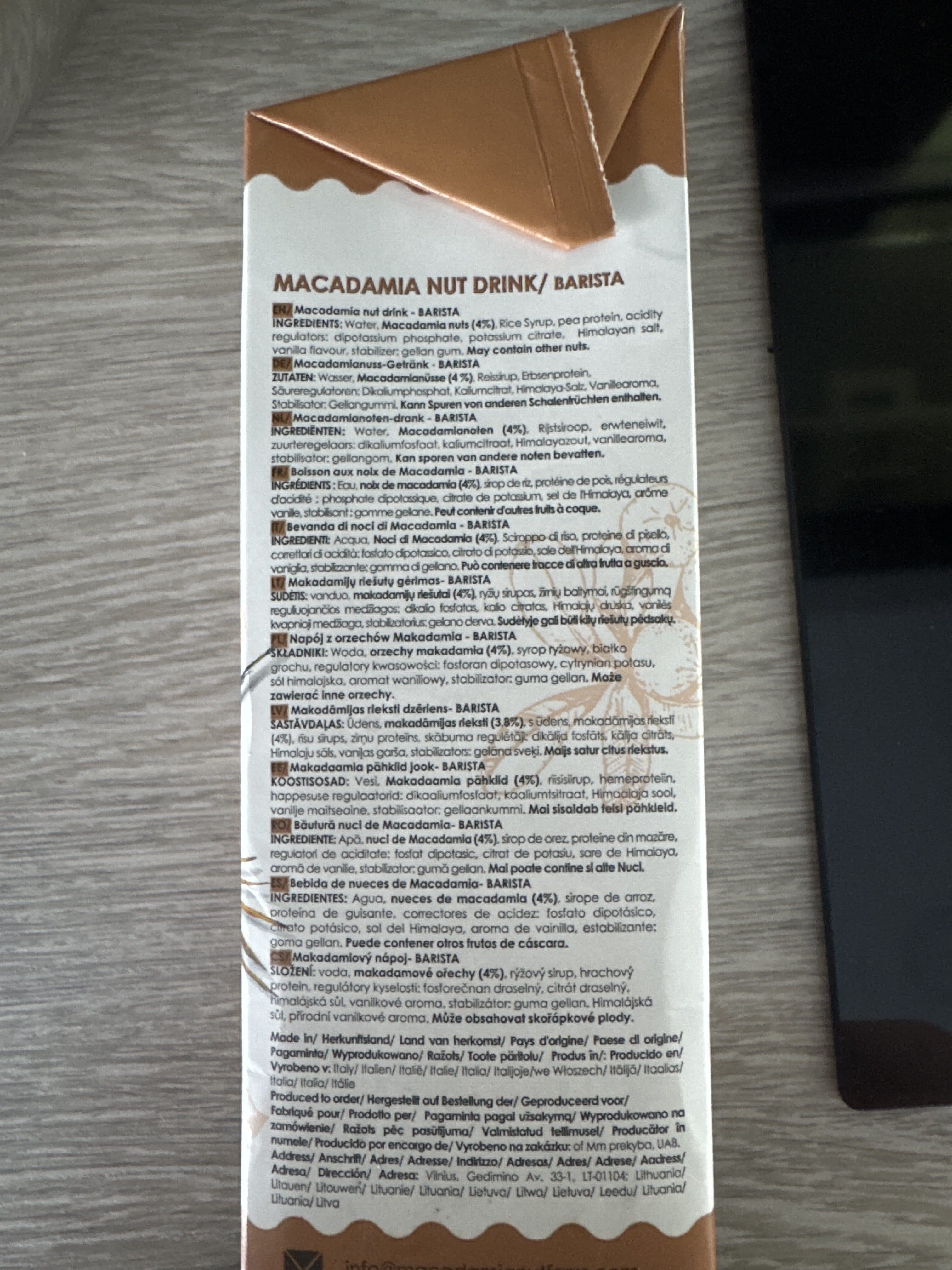 Macadamia Nut Farm Macadamia Nut Drink Barista packshot